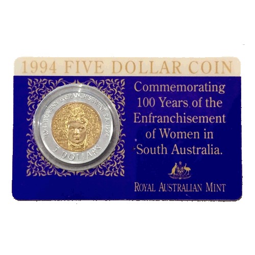 1994 $5 Enfranchisement of Women Bi-Metal Uncirculated Coin