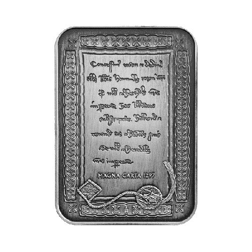 2015 $5 800th Anniversary of the Magna Carta Fine Silver Antique Rectangular Coin