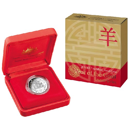 2015 $1 Year of the Goat Lunar Series Fine Silver Proof Coin