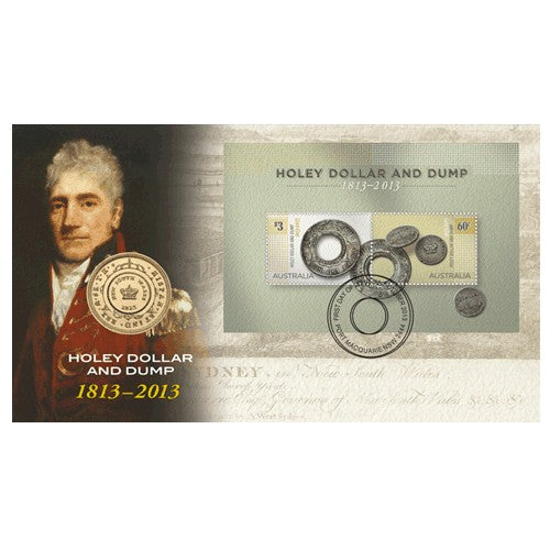 2013 $1 Bicentenary of the Holey Dollar & Dump Coin & Stamp Cover PNC