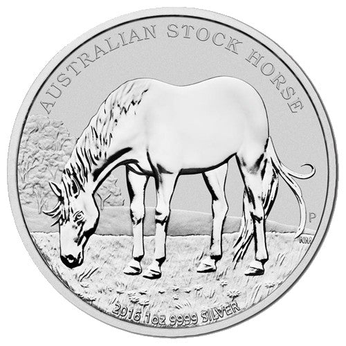 2016 $1 Australian Stock Horse 1oz Silver BU Coin in Card