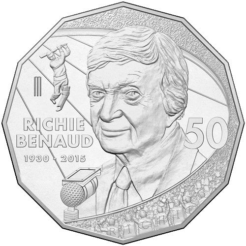 2017 50c Richie Benaud - The Voice of Cricket 1930 - 2015 Uncirculated Coin in Card