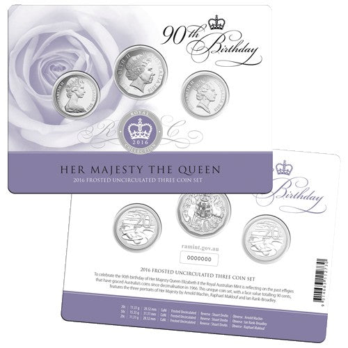 2016 Her Majesty Queen Elizabeth II 90th Three-Coin Set