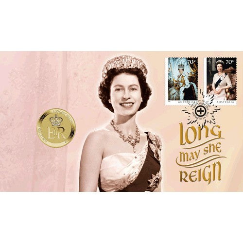 2015 $1 Long May She Reign Coin & Stamp Cover PNC