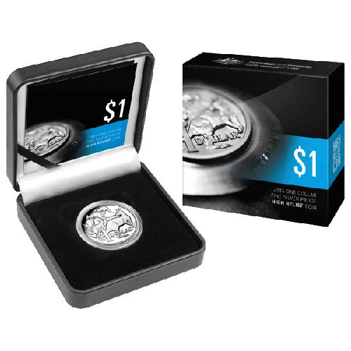 2014 $1 30th Anniversary Mob of Roos High Relief 1oz Silver Proof Coin