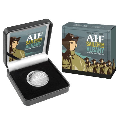 2014 $1 Centenary of the First AIF Convoy - Sail from Albany Silver Proof Coin