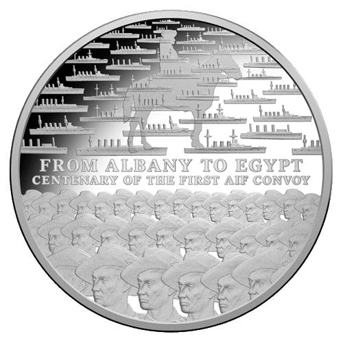 2014 $1 Centenary of the First AIF Convoy - Sail from Albany Silver Proof Coin