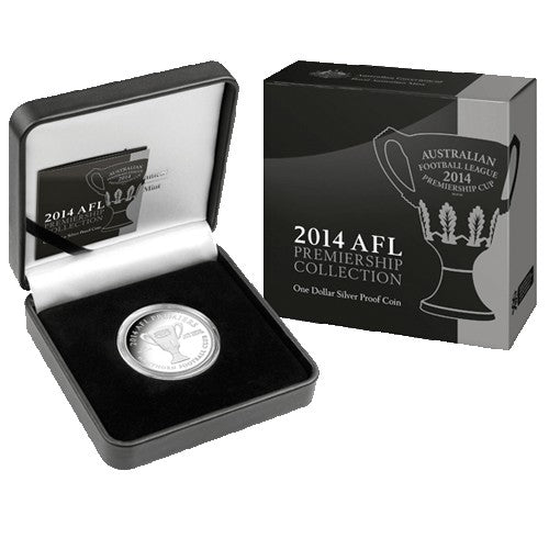 2014 $1 AFL Premiers Hawthorn Hawks Silver Proof Coin