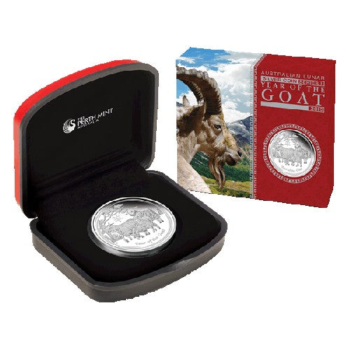 2015 50c Australian Lunar Series II - Year of the Goat 1/2oz Silver Proof Coin