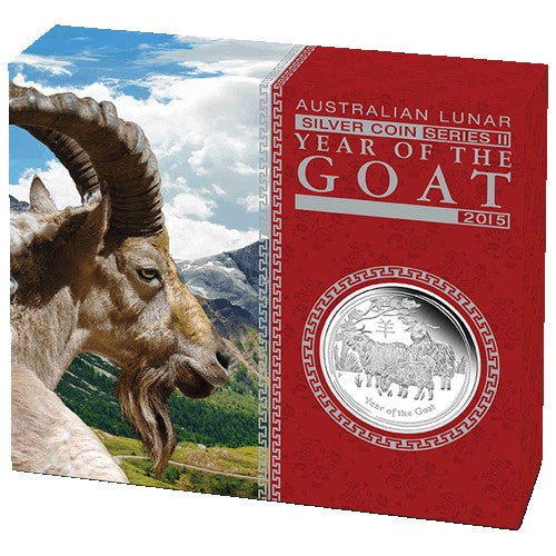 2015 $1 Australian Lunar Series II - Year of the Goat 1oz Silver Proof Coin