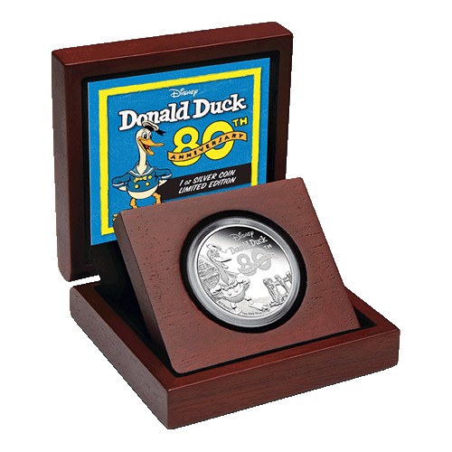 2014 $2 Disney Donald Duck 80th Anniversary 1oz Silver Proof Coin