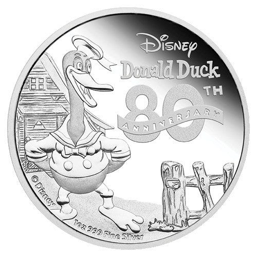 2014 $2 Disney Donald Duck 80th Anniversary 1oz Silver Proof Coin