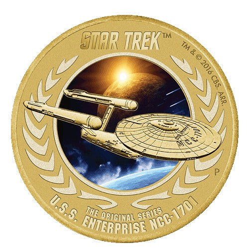 2016 $1 Star Trek USS Enterprise NCC-1701 Coin & Stamp Cover PNC