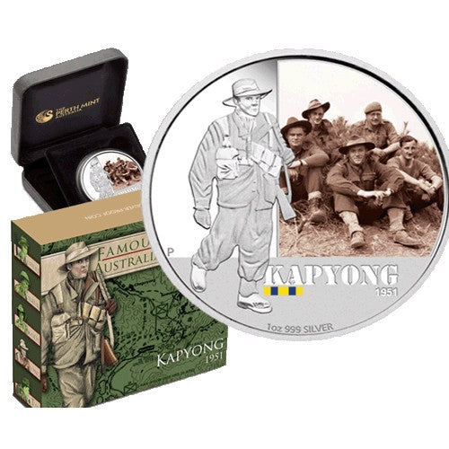 2012 $1 Famous Battles in Australian History - Kapyong 1951 1oz Silver Coin