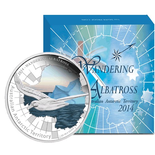 2014 $1 Australian Antarctic Territory - Wandering Albatross 1oz Silver Proof Coin