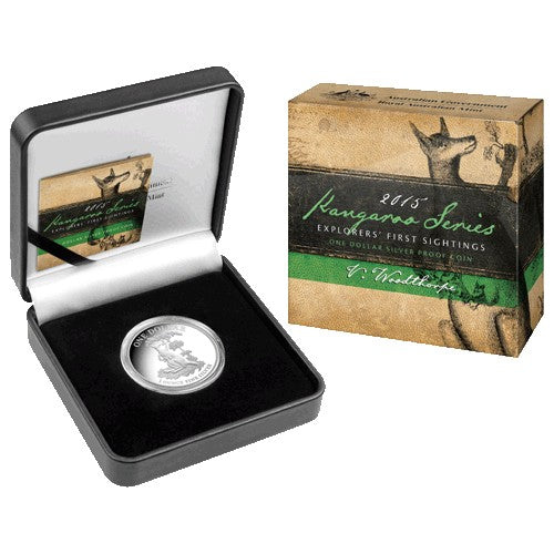 2015 $1 Kangaroo Series - Explorers First Sightings 1oz Silver Proof Coin