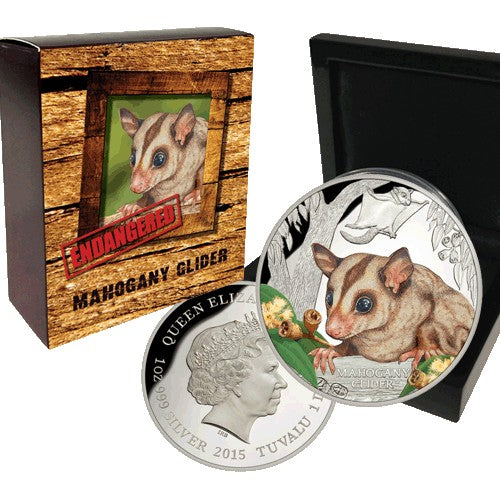 2015 $1 Endangered & Extinct Series - Mahogany Glider 1oz Silver Proof Coin