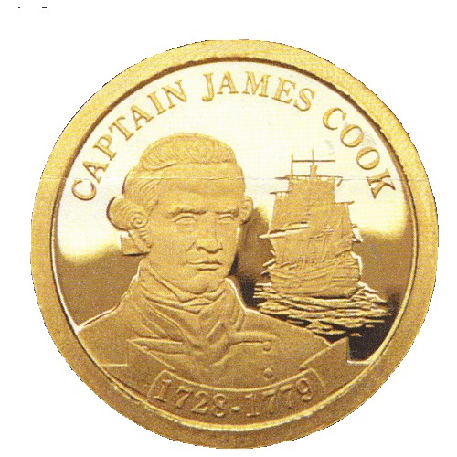 2009 $1 Captain James Cook 0.5gm Gold Proof Coin in Capsule