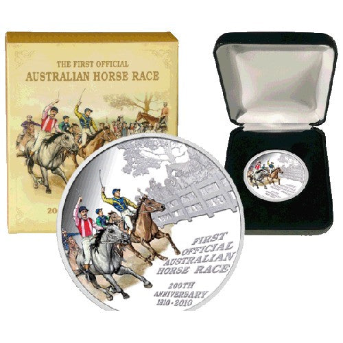 2010 $1 The First Official Australian Horse Race Silver Proof Coin