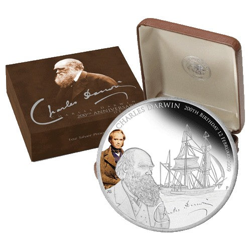 2009 $1 200th Anniversary of the Birth of Charles Dawrin 1oz Silver Proof Coin