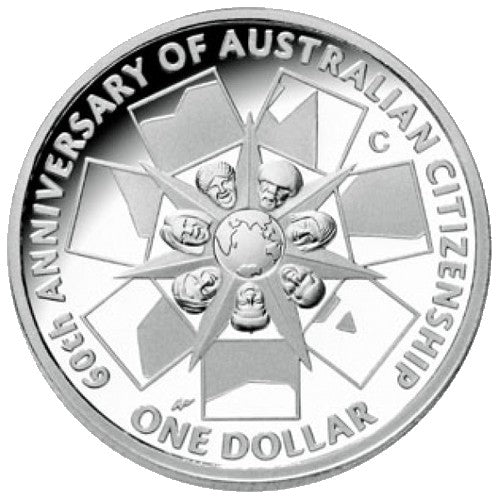 2009 $1 60 Years of Australian Citizenship Fine Silver Proof Coin