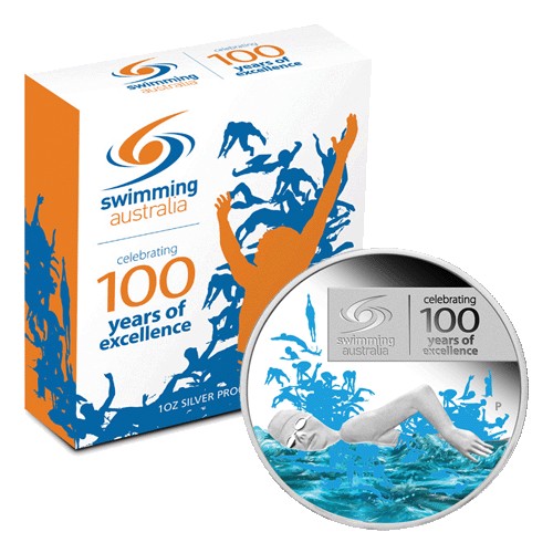 2009 $1 100 Years of Swimming Excellence Silver Proof Coin