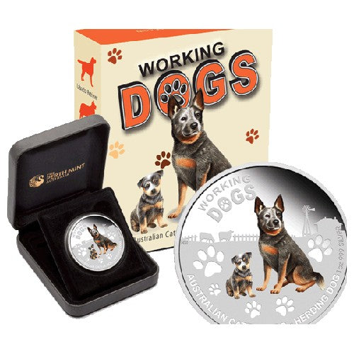 2011 $1 Working Dogs Series - Australian Cattle Dog 1oz Silver Proof Coin