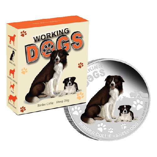 2011 $1 Working Dogs Series - Border Collie 1oz Silver Proof Coin