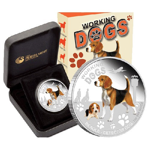 2011 $1 Working Dogs Series - Beagle 1oz Silver Proof Coin