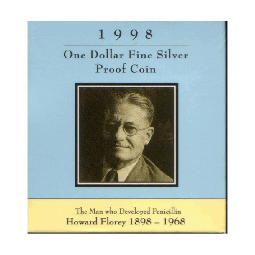 1998 $1 Howard Florey 1898 - 1968 Silver Proof Coin