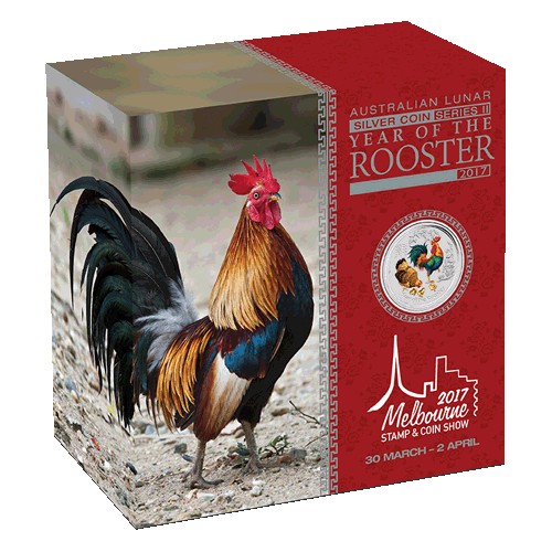 2017 25c Year of the Rooster Melbourne Stamp & Coin Show 1/4oz Silver Proof Coin