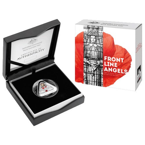 2017 $5 Front Line Angels Coloured Fine Silver Proof Triangular Coin