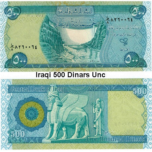 Iraqi (Iraq) 500 Dinar Uncirculated Banknote – Coin City