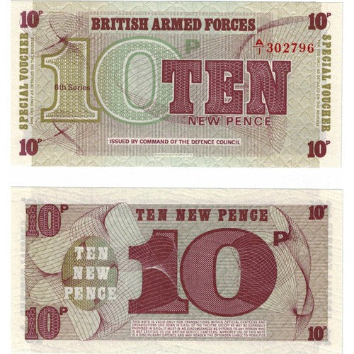 British Armed Forces 10 New Pence Uncirculated Banknote