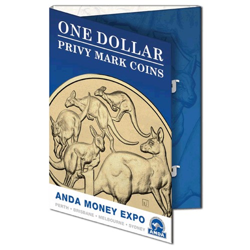 2017 $1 Perth ANDA Show Mob of Roos P Privy Mark Unc Coin in Card with Folder