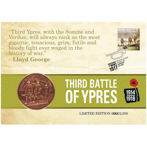 2017 Centenary of WWI : 1917 Third Battle of Ypres Limited Edition Medallion Cover