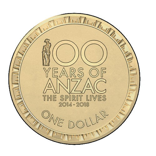 2017 $1 100 Years of ANZAC The Spirit Lives 2014 - 2018 Uncirculated Coin