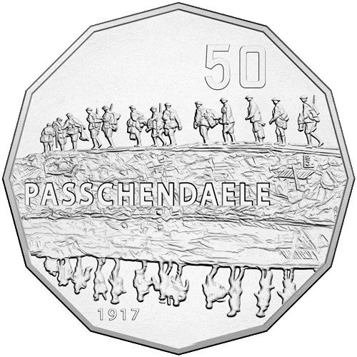 2017 50c The Western Front - Passchendaele 1917 - 2017 Unc Coin in Card