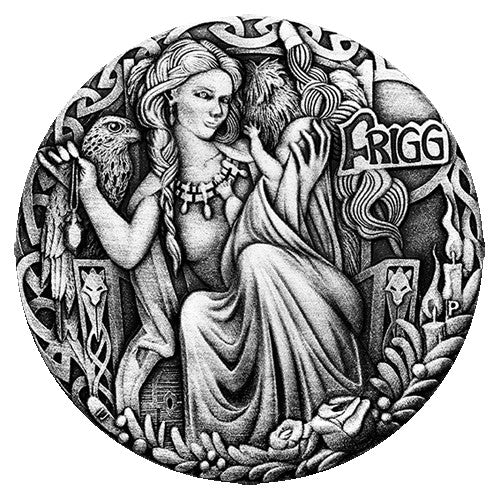 2017 $2 Norse Goddesses - Frigg 2oz Silver High Relief Antiqued Coin