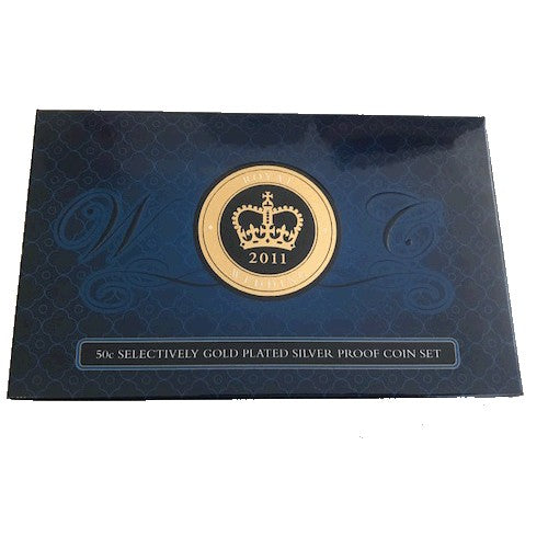 2011 50c Royal Engagement Gold Plated 2 Coin Set