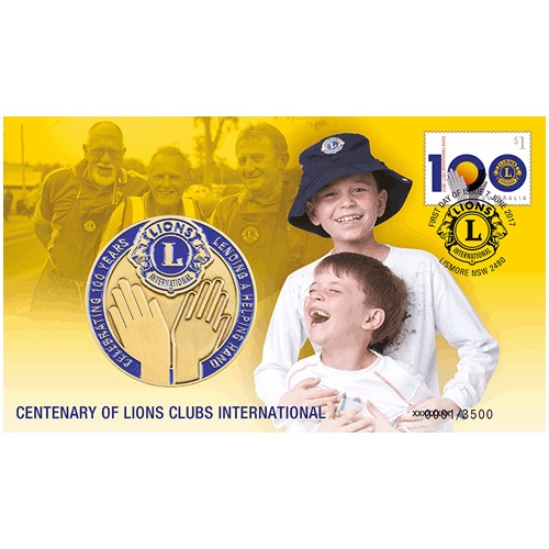 2017 Centenary of Lions Clubs International Medallion & Stamp Cover PNC
