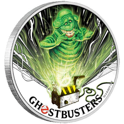 2017 $1 Ghostbusters - Slimer 1oz Silver Coloured Coin