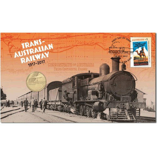 2017 $1 100th Anniversary Trans-Australian Railway RAM Coin & Stamp Cover PNC