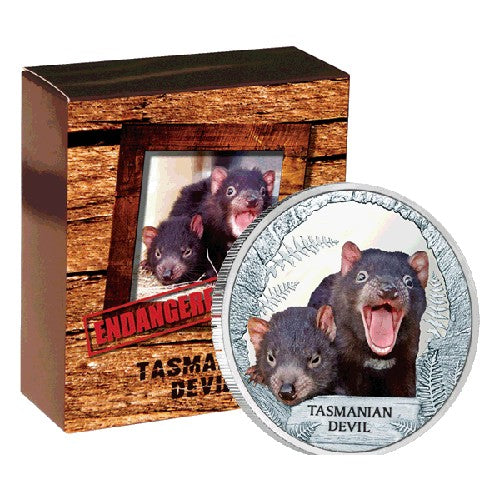 2013 $1 Endangered & Extinct Series - Tasmanian Devil 1oz Silver Proof Coin