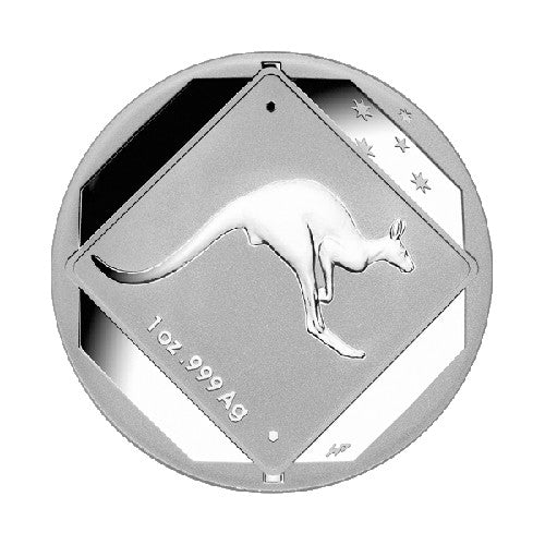 2013 $1 Australian Road Signs Series - Kangaroo Road Sign Silver Frosted Coin