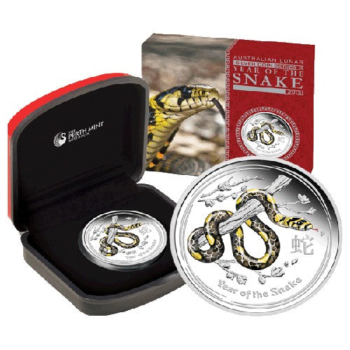 2013 50c Lunar Year of the Snake Coloured 1/2oz Silver Proof Coin