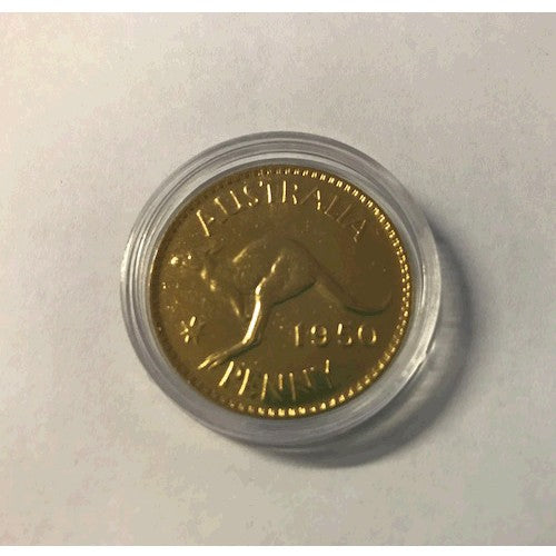 1950 Gold Plated Australian Penny Each