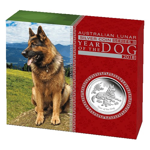 2018 $1 Australian Lunar Year of the Dog 1oz Silver Proof Coin