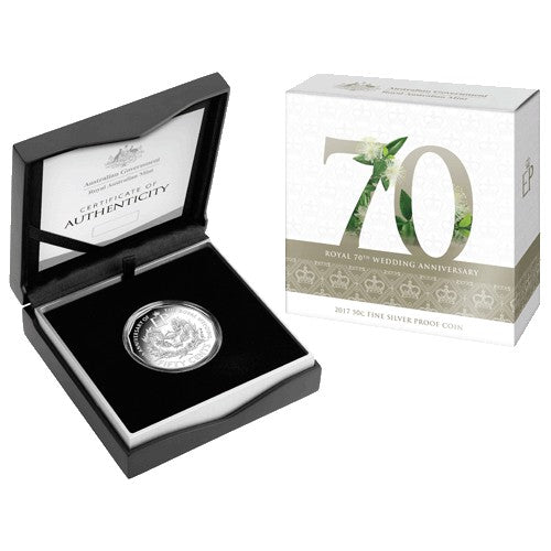 2017 50c 70th Anniversary Royal Wedding Silver Proof Coin