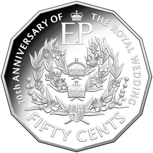 2017 50c 70th Anniversary Royal Wedding Silver Proof Coin